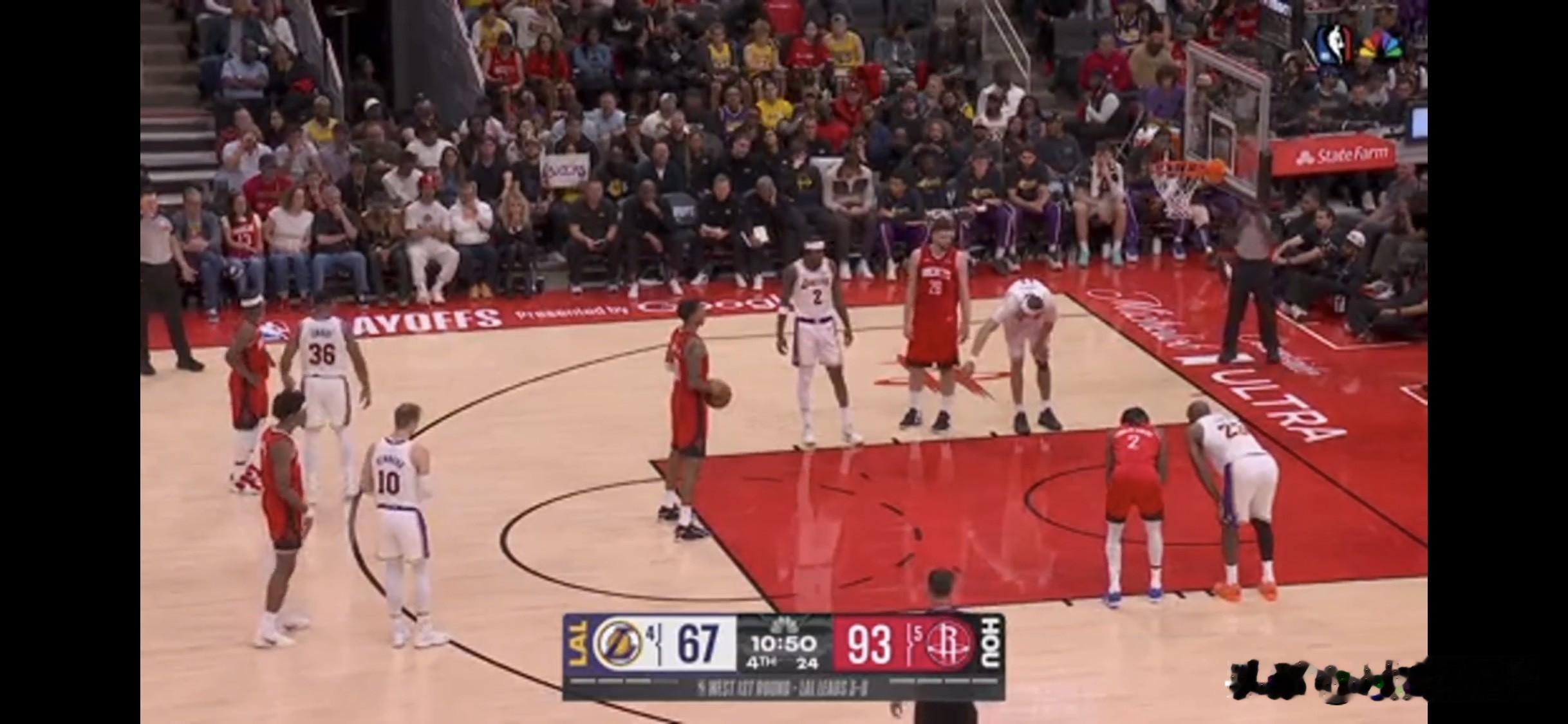 NBA季后赛正在如火如荼进行！火箭V湖人的第四场，我詹终于拿到本场比赛...