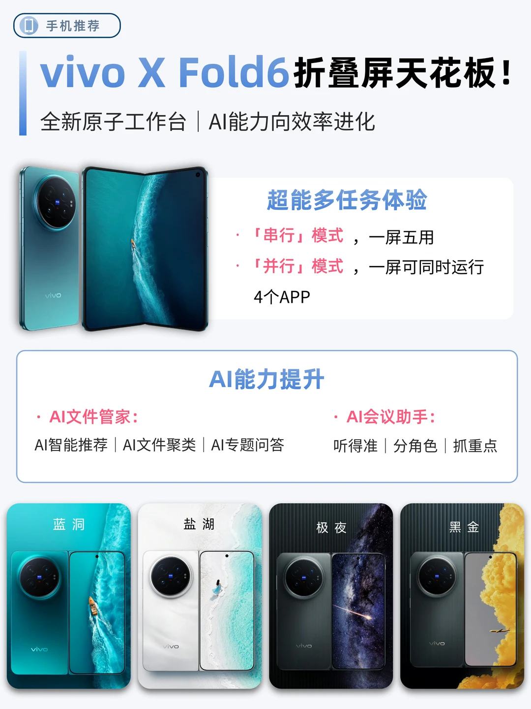 一屏4AI同时开工，vivo X Fold6是懂办公的