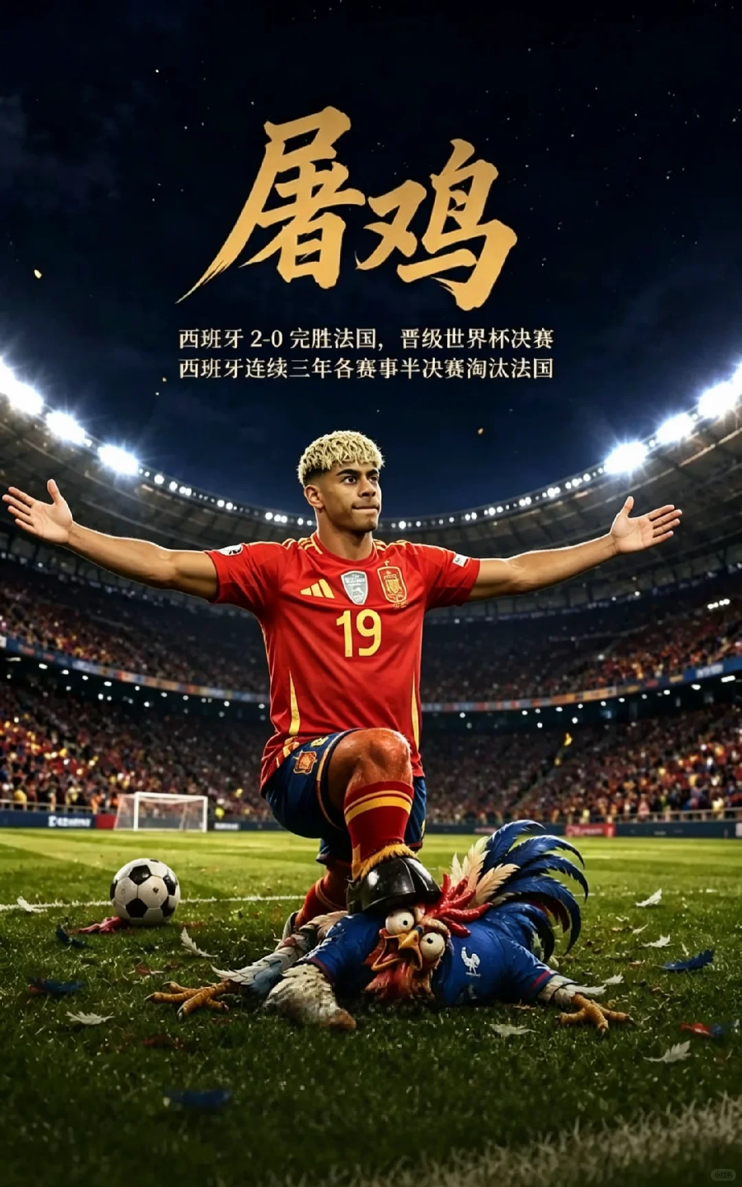 宿命玄学！三连杀法国，亚马尔属鸡!