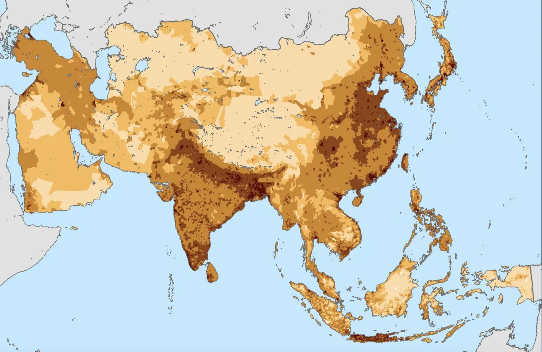 我分析了亚洲人口分布的若干特点