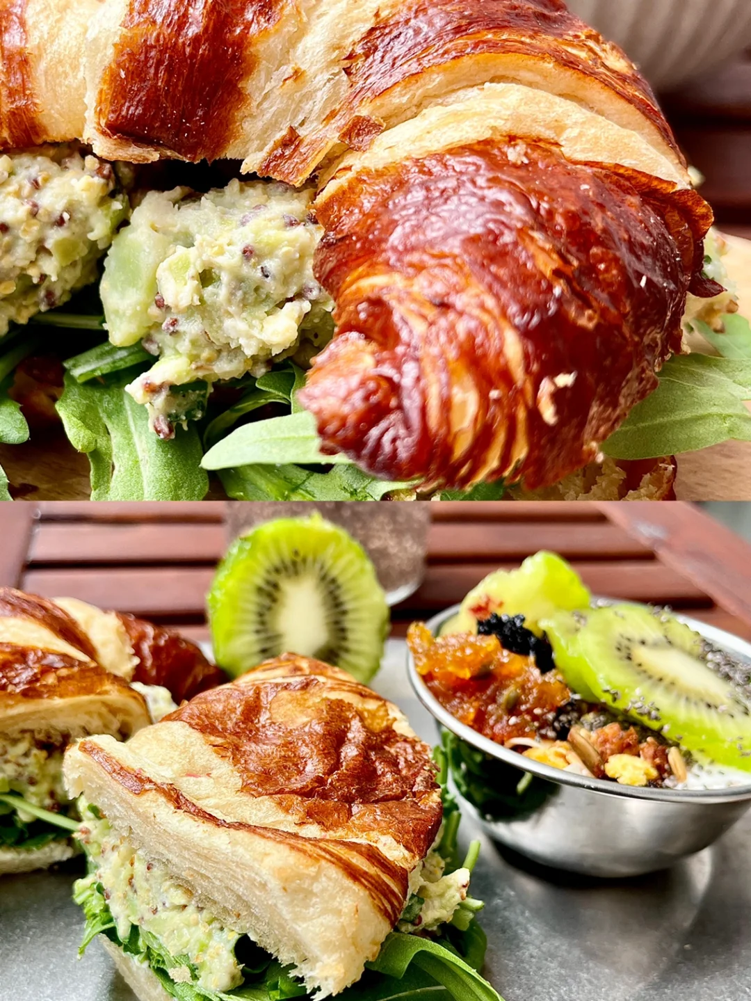 ☀️｜🍃香葱 蚕豆泥酱 碱水牛角🥐三明治🥪