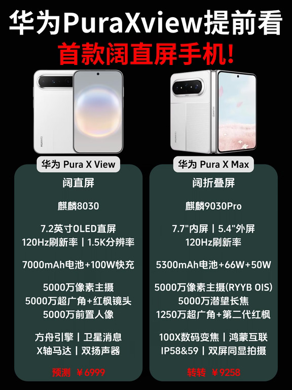华为要出首款阔直屏手机puraXview了？
