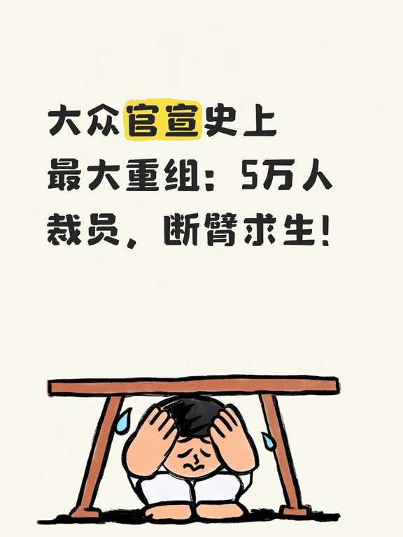 大众官宣史上最大重组：5万人裁员，断臂求生