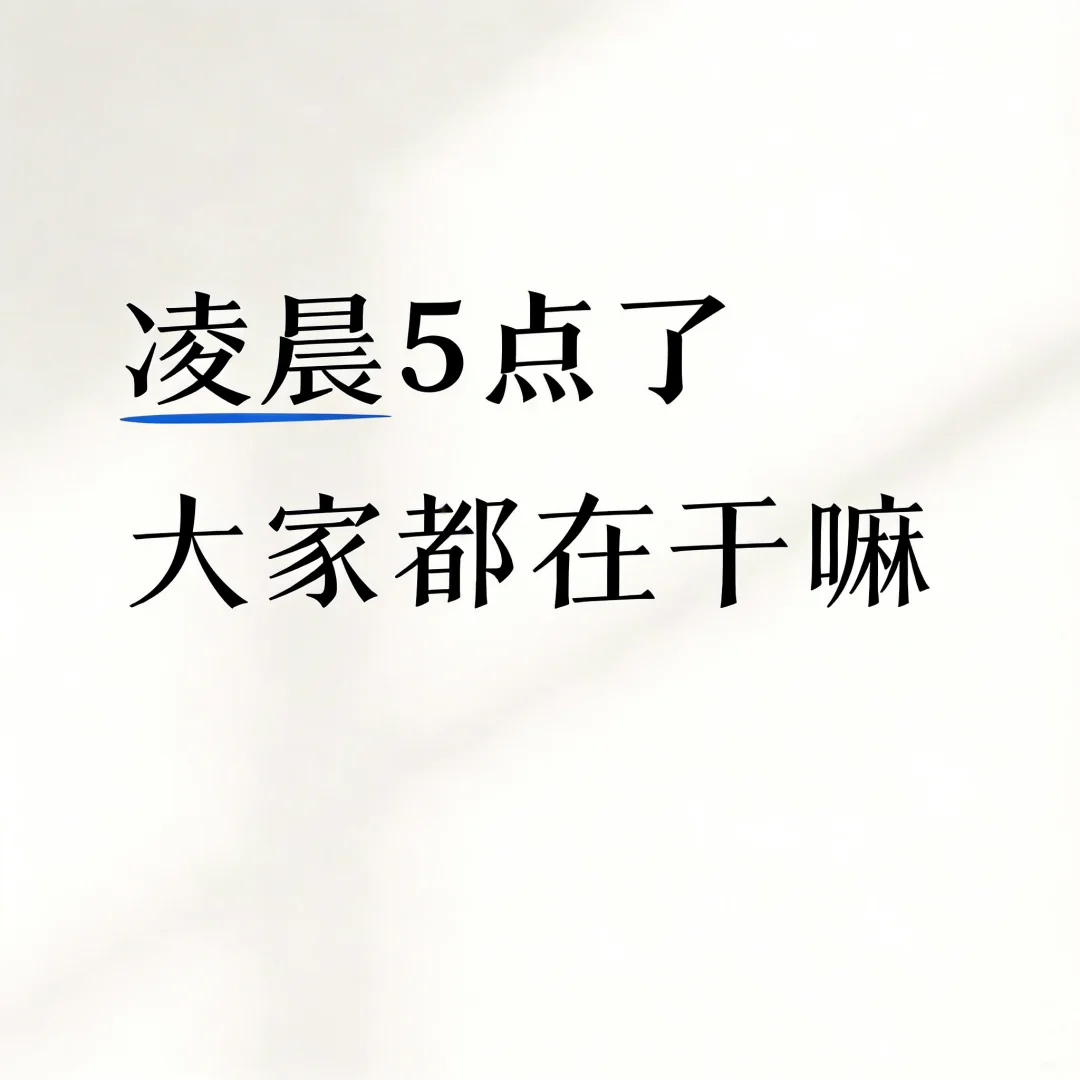 凌晨五点了不睡觉在干嘛？？