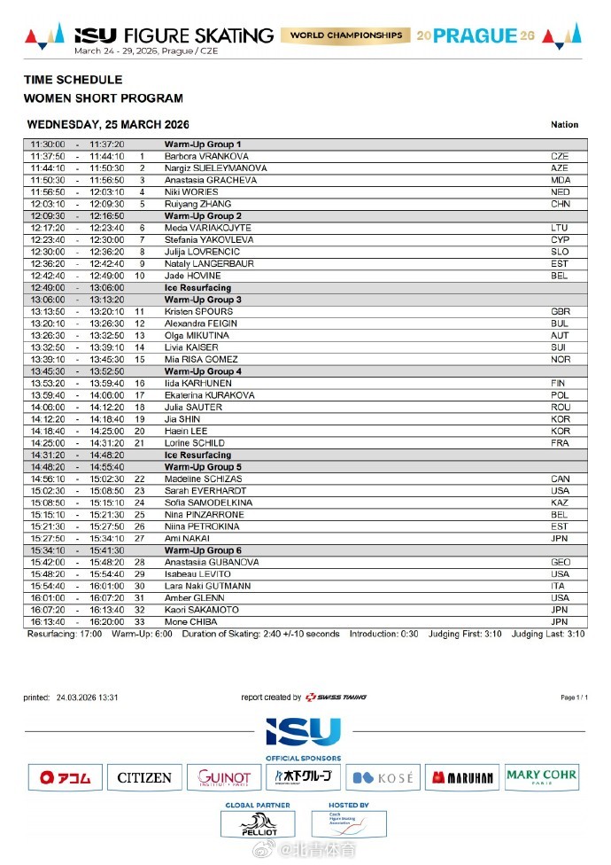 2026年世界花样滑冰锦标赛今晚开幕，中国选手张瑞阳将在女单短节目中第...