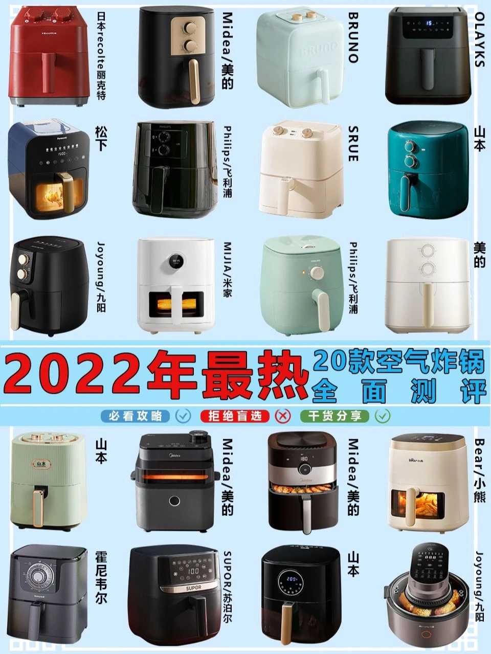 今年热门20款空气炸锅测评！避坑不踩雷攻略