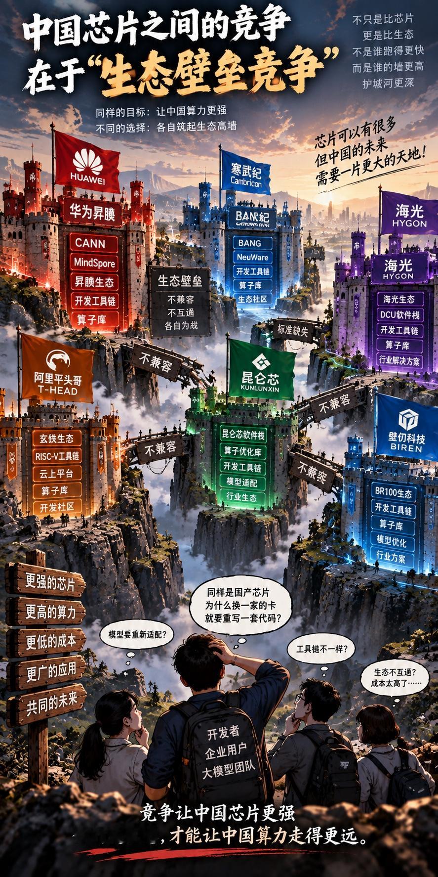 五毛评论｜一人一座山头
前面说到中国并不一定缺纸面算力，缺的是把纸面FLOPS稳定兑换成Token的机器。 为什么我认为它能解决？
因为反证已经出现了，而且反证非常强。
智谱最近公开披露，GLM-5.3-Flash在超过10万张国产加速芯片组成的集群上，通过专用推理服务栈、量化、通信和EPD分离调度
