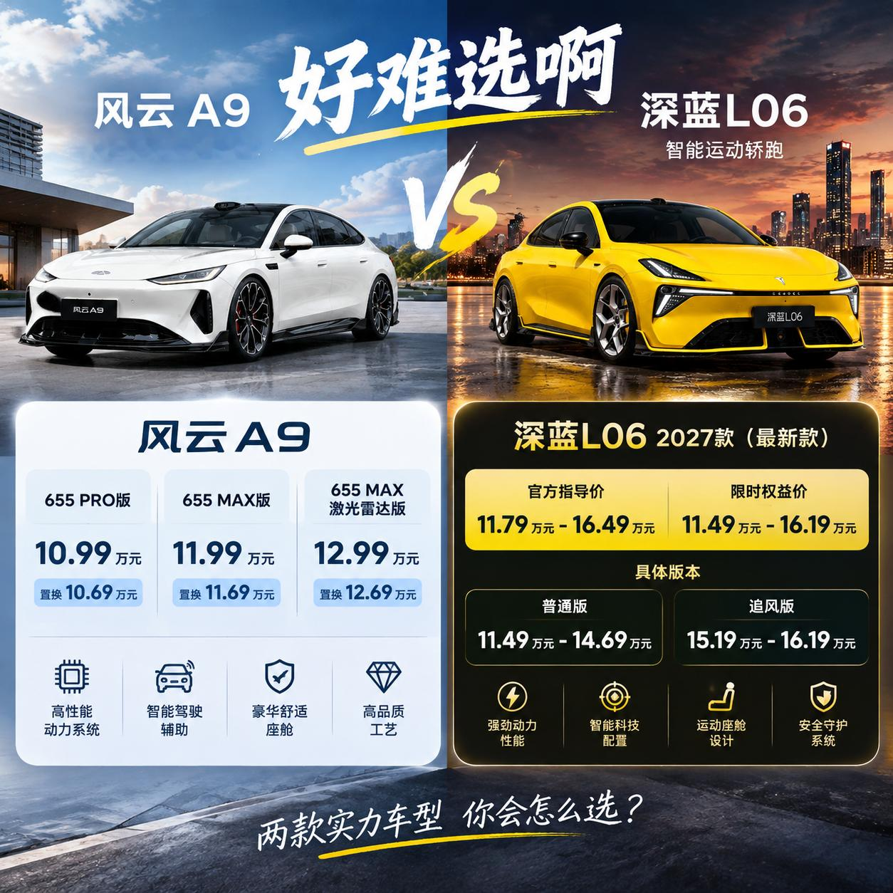 风云A9与深蓝LO6，到底怎么选?