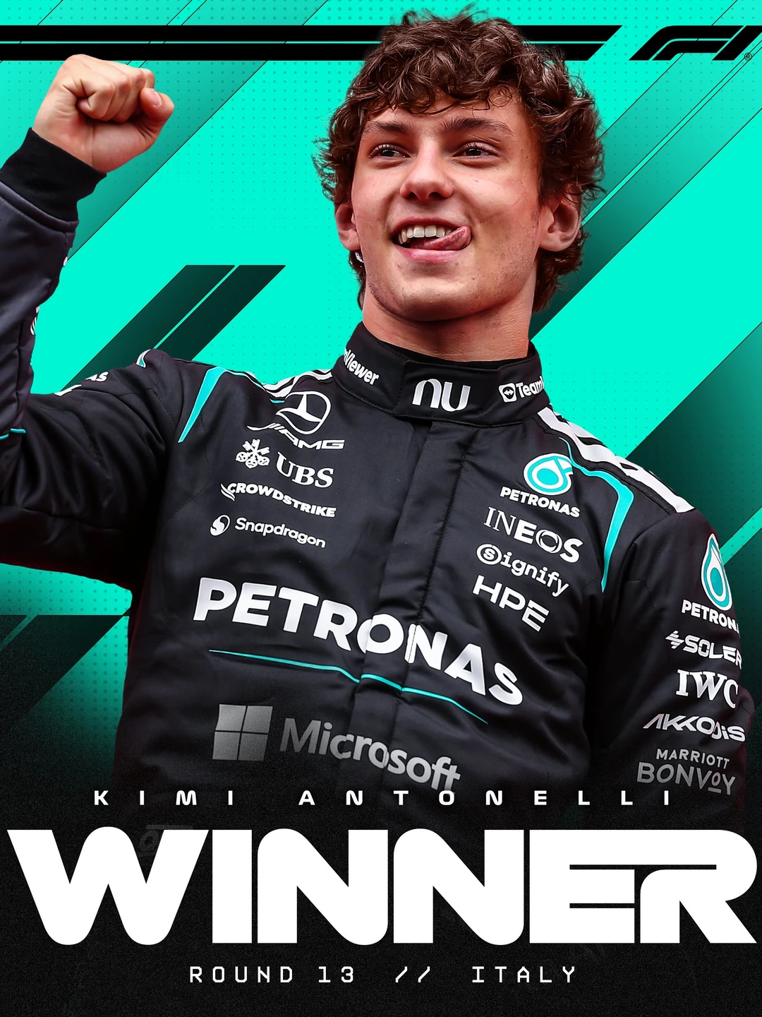 从第19到第1！安东内利赢得主场冠军！🏆