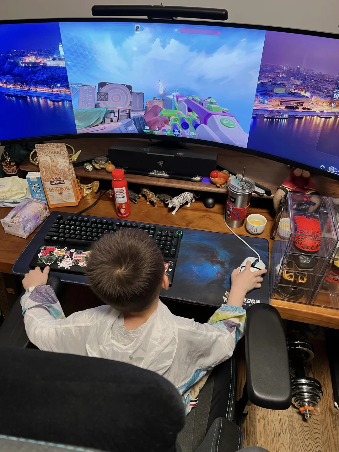 四岁瓦学弟今天开始打移动靶了～