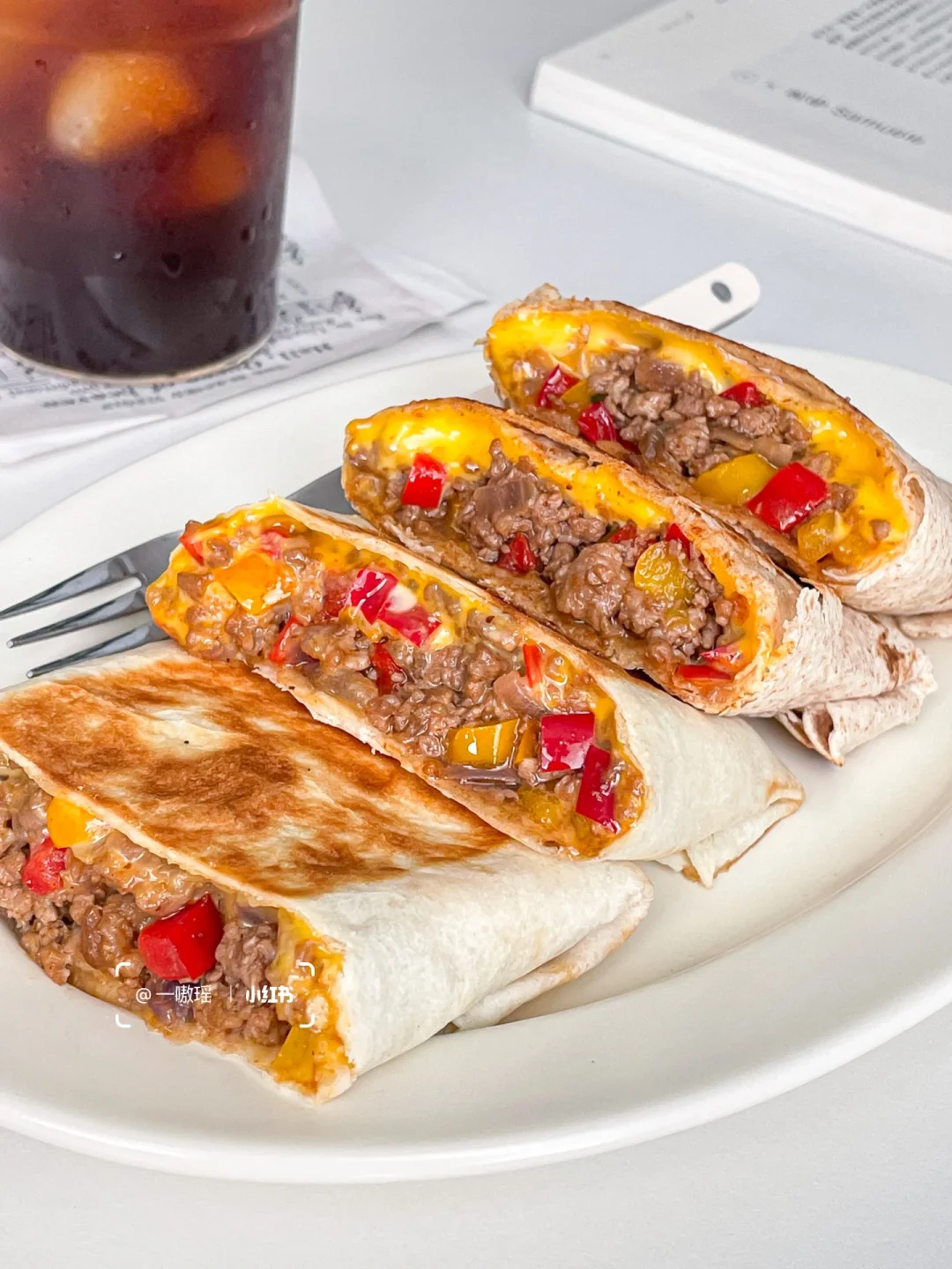 快手早餐🔥爆浆多汁的芝士牛肉卷饼🫔巨好吃