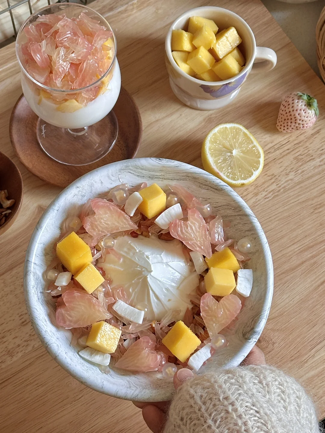 今日漂亮饭|固体杨枝甘露酸奶碗🥣🥥🥭