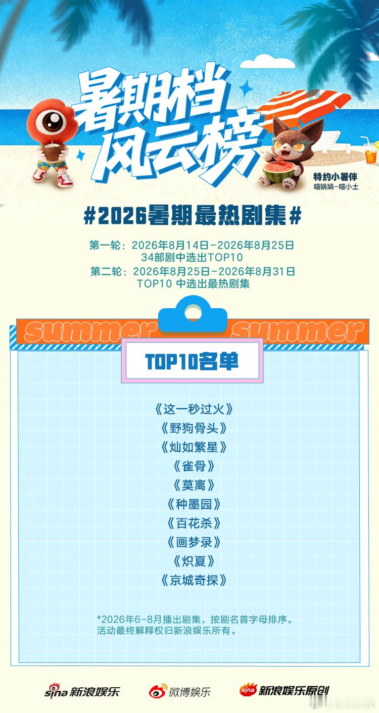 第二轮火热进行中！ ，今夏哪部剧让你反复刷不停？ 点击链接