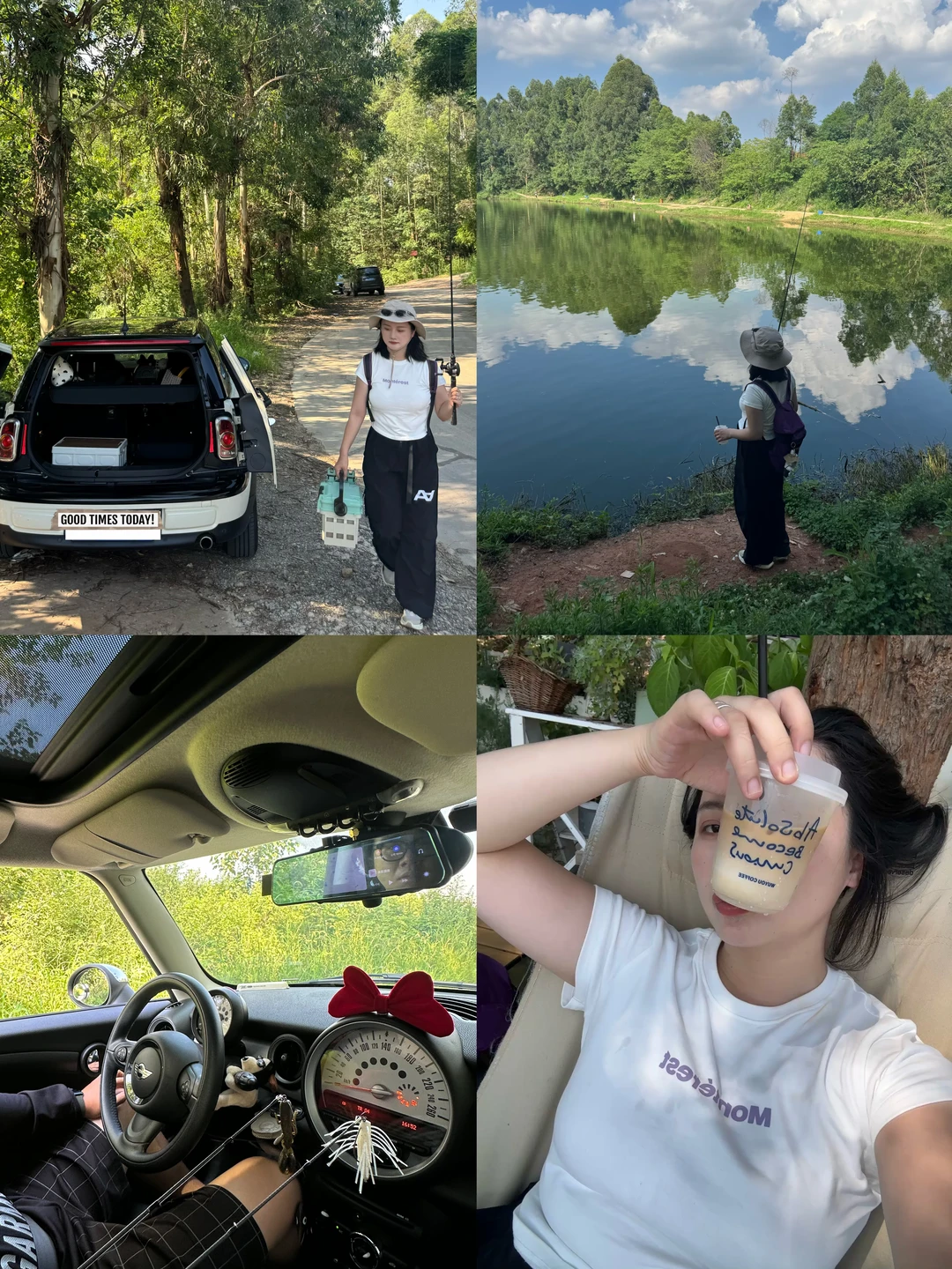 太治愈了！开着mini老燃油车去钓鱼🚖🎣
