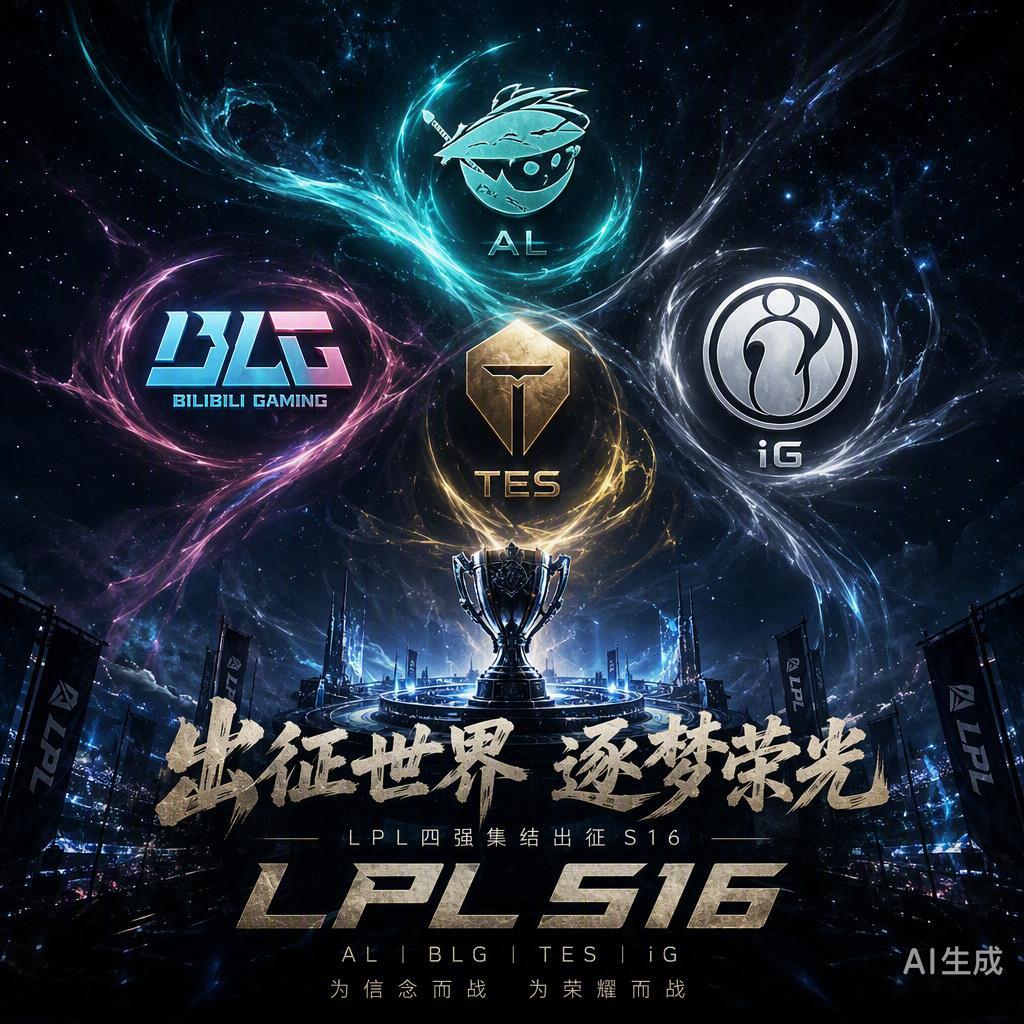 LPL 这次给出征 S16 的四支队伍和 FMVP Tarzan 安排专属臻彩皮肤，还搞了个收益分享模式，确实有点意思。

以前总觉得只有夺冠才配拥有名字，现在连出征本身都成了值得纪念的荣誉。AL、BLG、TES 加上从涅槃组一路杀出来的 iG，这四支队伍代表了 LPL 的不同切面。尤其是 iG，从垫底到重返世界赛，这种起 ​