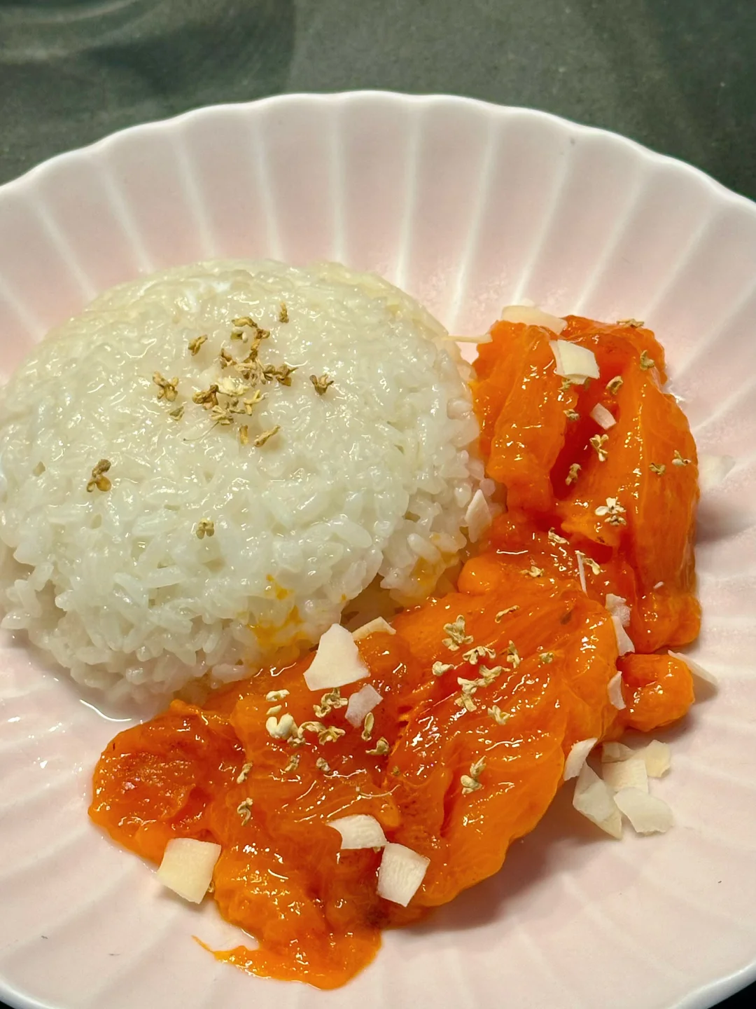 鸡心柿放到溏心流蜜🍯做柿子糯米饭太惊艳🥥