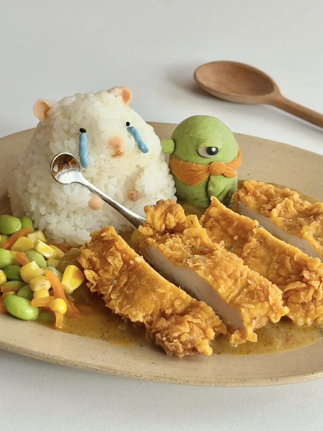 鼠鼠椰香咖喱鸡排饭