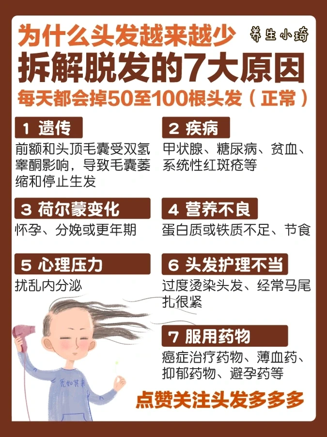 秃头小宝贝｜拆解脱发的7大原因｜头发多多🦲
