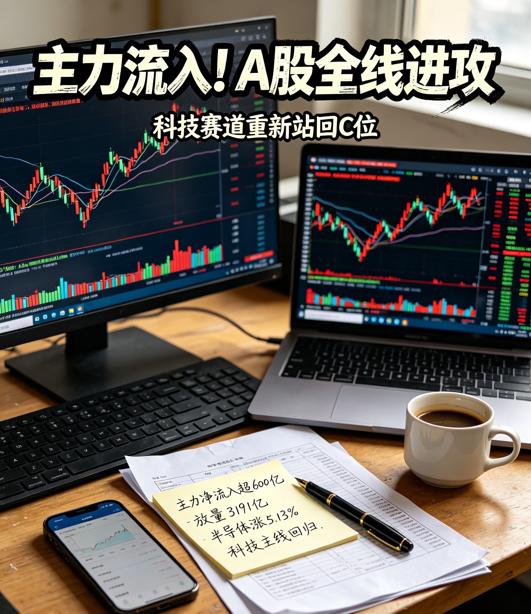 主力资金大举流入！今天A股全线发起上攻

朋友们，8月27日A股迎来普涨行情，各大指数全天一路走高。收盘沪指涨1.13%报3956.57点，深成指涨1.50%，创业板指大涨1.71%，北证50同步收红。

两市全天成交额达到21410亿元，比前一天直接放量3191亿，主力资金净流入超600亿，近3400只个股飘红，增量资金进场 ​