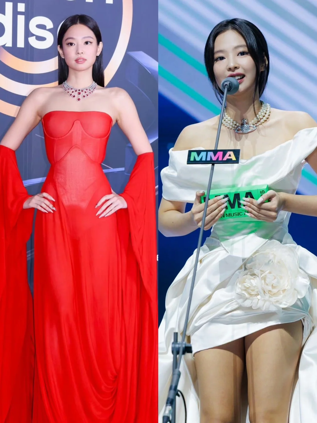 Jennie这两组红毯造型真是美到我心坎里...