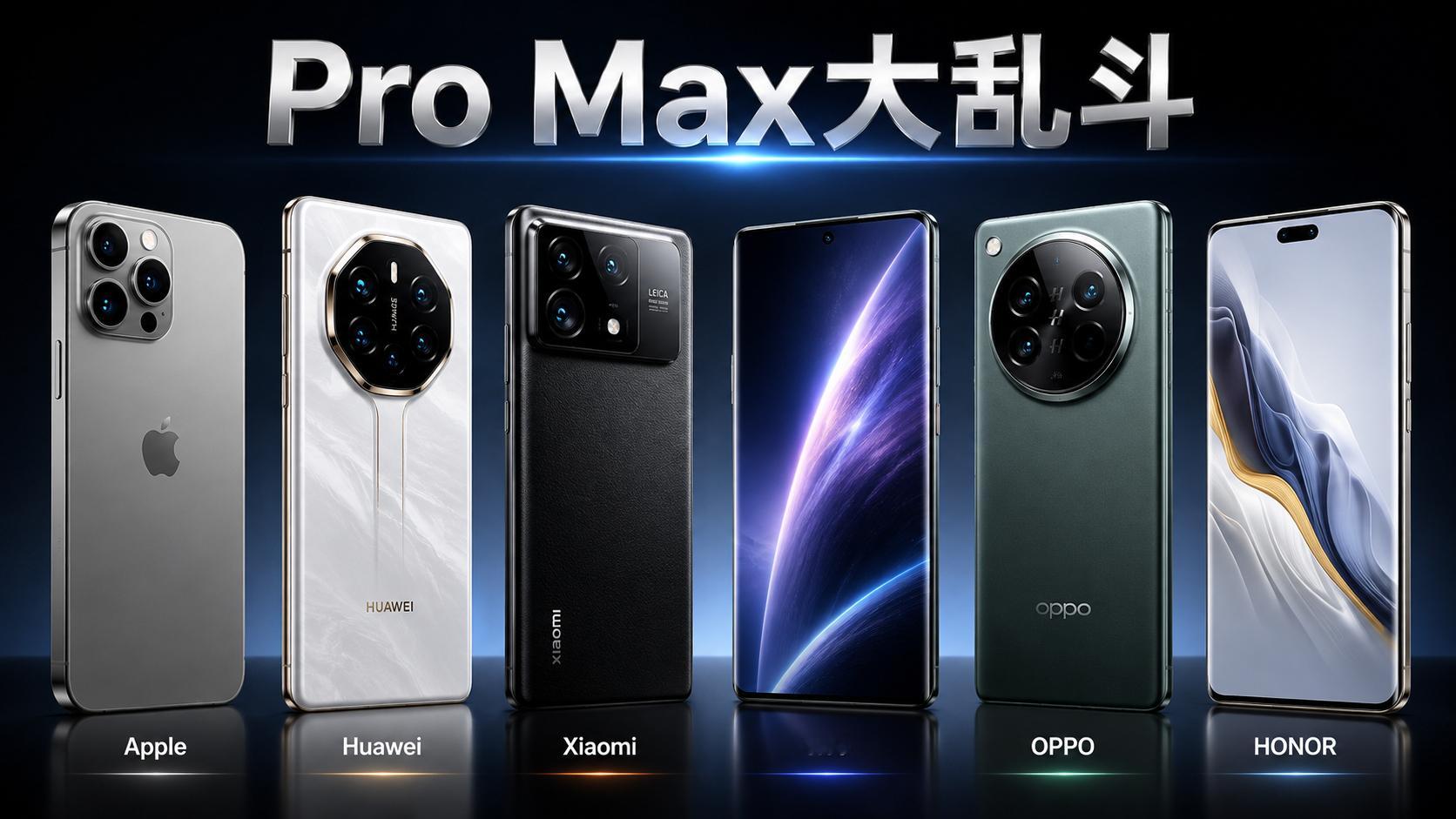 #Pro Max大乱斗#
以前Pro Max基本等于iPhone，现在快变成手机行业的“顶配标准答案”了。苹果、华为、小米、vivo、OPPO、荣耀，全部往Pro Max上挤。

其实这也说明手机行业越来越成熟了：名字越来越像、尺寸越来越像、芯片越来越强、影像越来越卷，最后大家拼的反而不是“我有什么”，而是同样卖到旗舰 ​