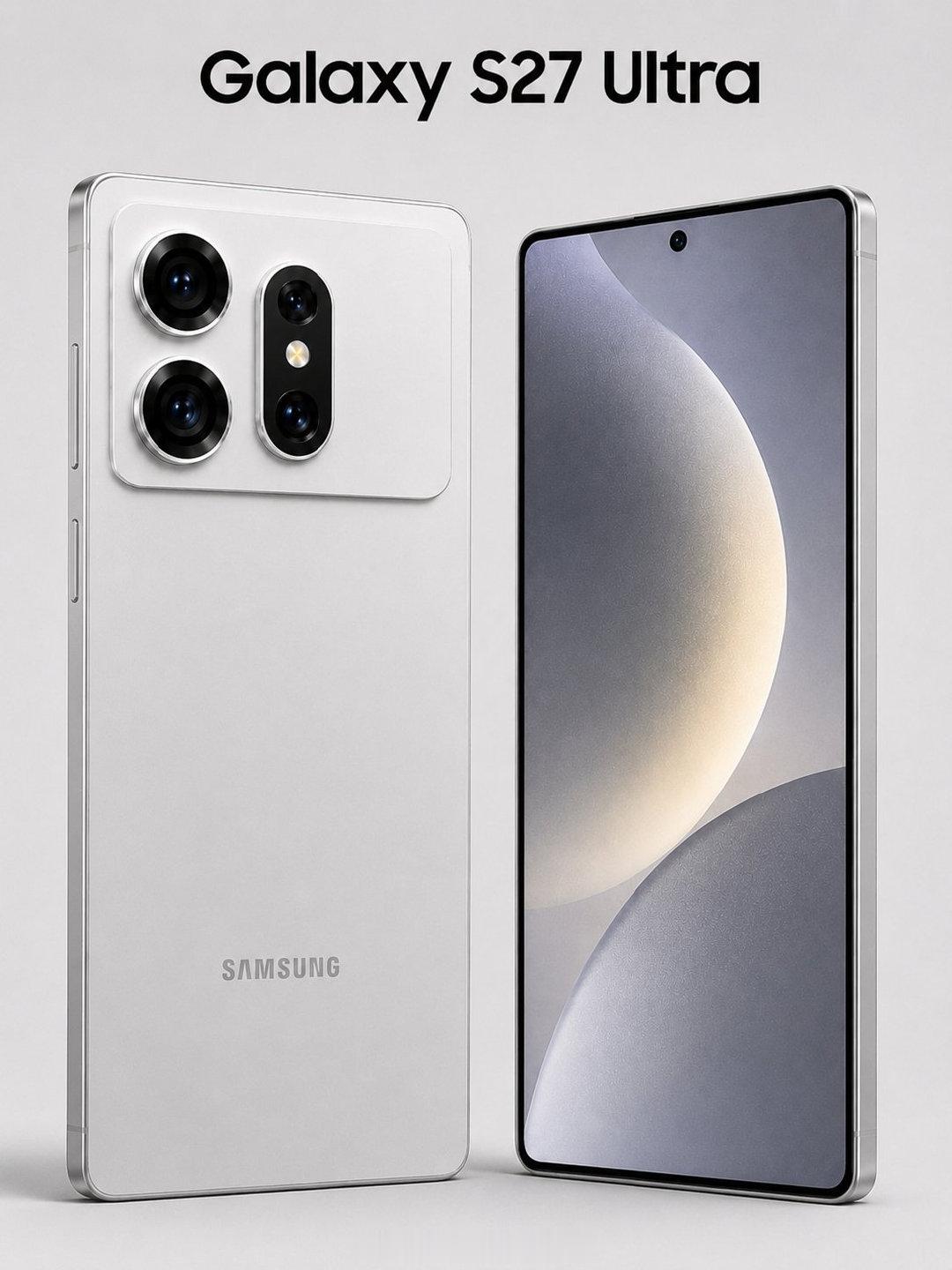 Galaxy S27 Ultra这个造型也许会影响口碑，但不一定影响销量。因为三星旗舰机的主要销售在韩国，美国和欧洲，而这些地区的用户对外形的要求并不是很高[笑cry]

总结一下规格：
- SOC  8E6 Pro for Galaxy
- 200MP主摄
- 50MP超广
- 50MP 5x潜望长焦
-5700mAh电池

这款产品要明年初上市。 ​
