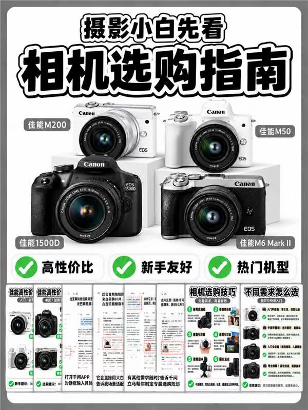 佳能相机怎么选？按需求对号入座才香