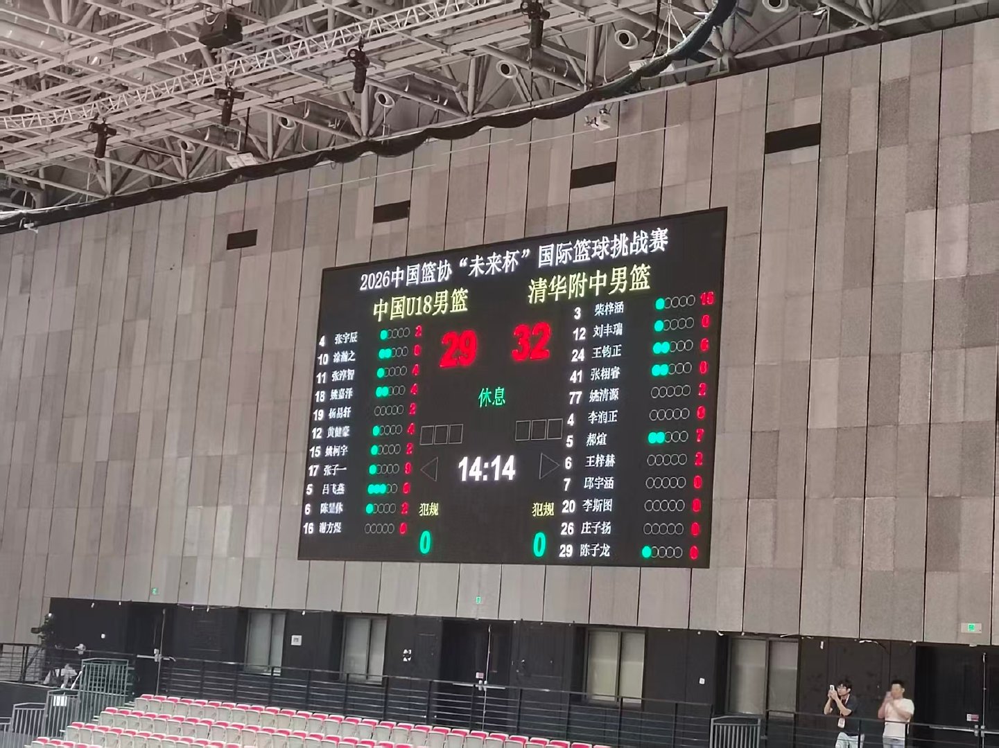 半场结束，清华附中微弱优势领先，小库里仅得4分，下半场加油[加油][加油][加油]

#未来杯##张宇辰加油##库里[超话]# ​