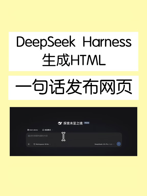 DeepSeek Harness生成HTML，一句话发布网页