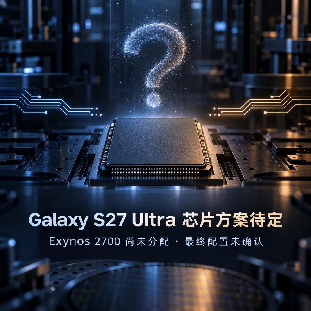 【数码快讯】消息人士称，Exynos 2700 可能用于三星 Galaxy S27 系列，但目前尚未分配给 Galaxy S27 Ultra。该机可能仅采用高通芯片，最终方案尚未确认。#GalaxyS27Ultra #Exynos2700 #手机芯片 #骁龙芯片 #三星手机 #新机爆料 #数码资讯 ​