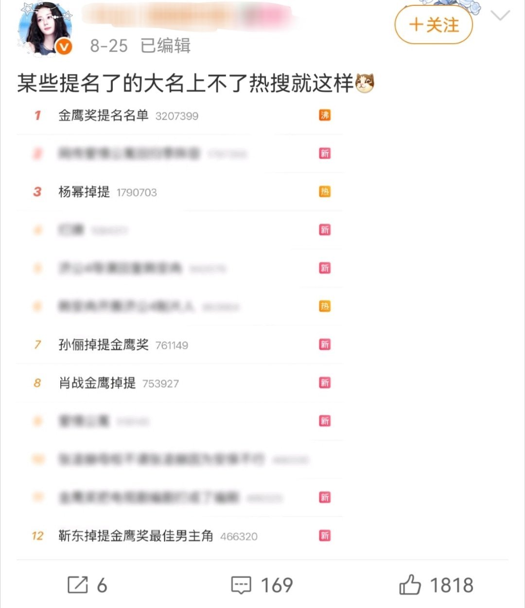 上个掉提热搜给你得意的 被大眼深柜总比被主流封杀来得好🤭 ​