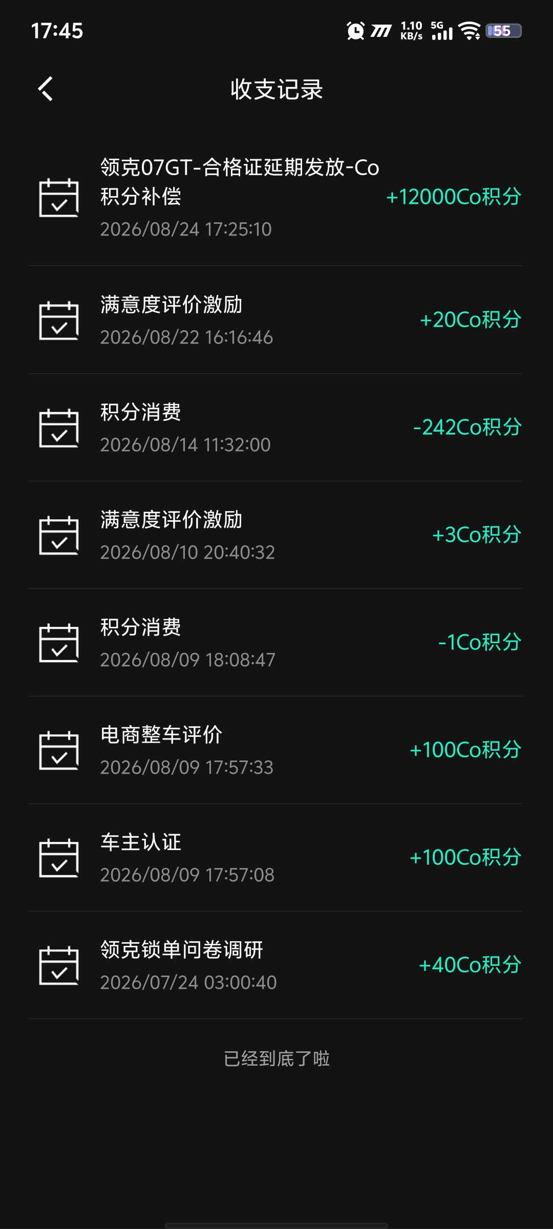 补偿积分下来了，必须电卡怼满