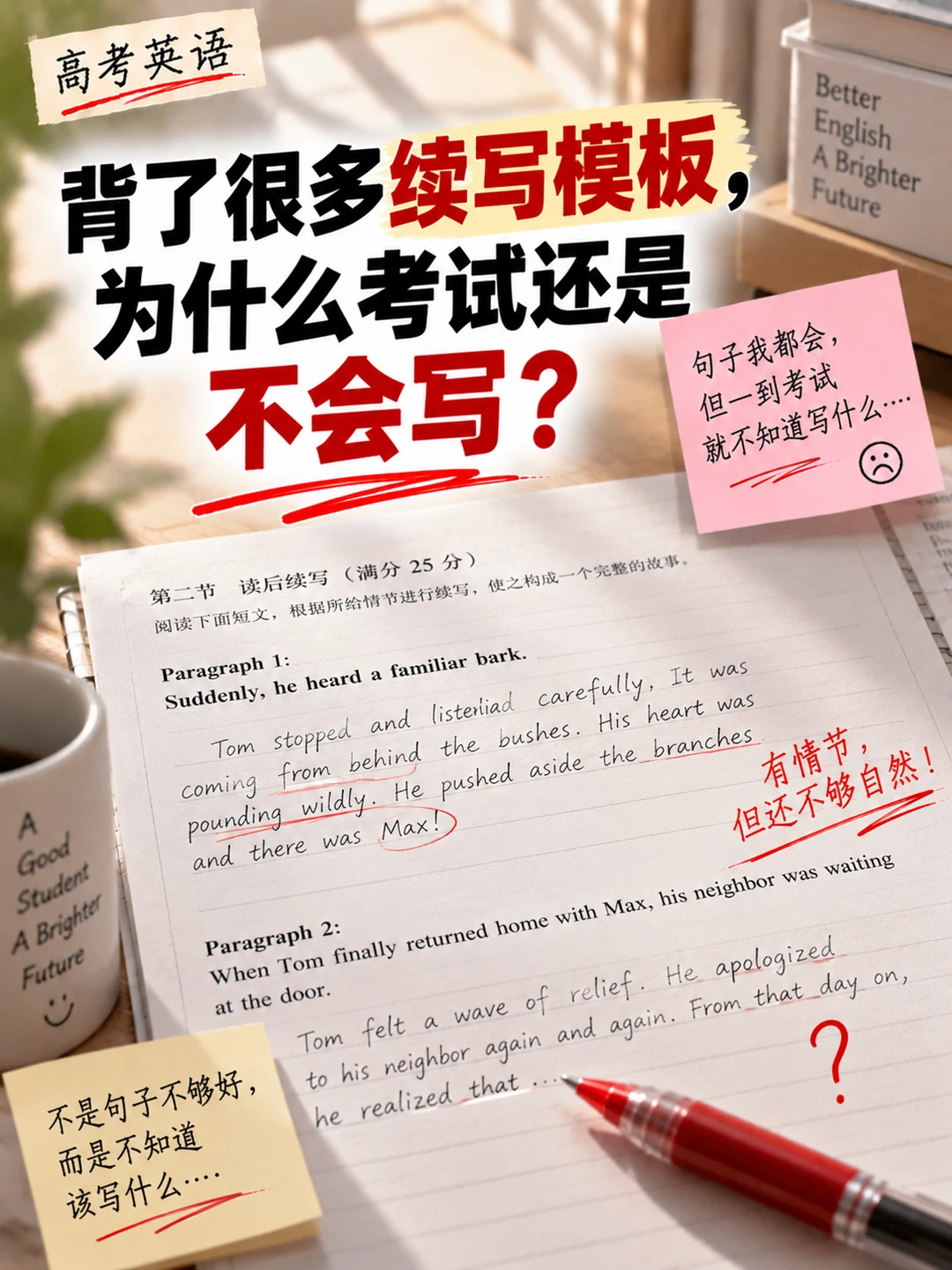 背了很多续写模板，为什么考试还是不会写？