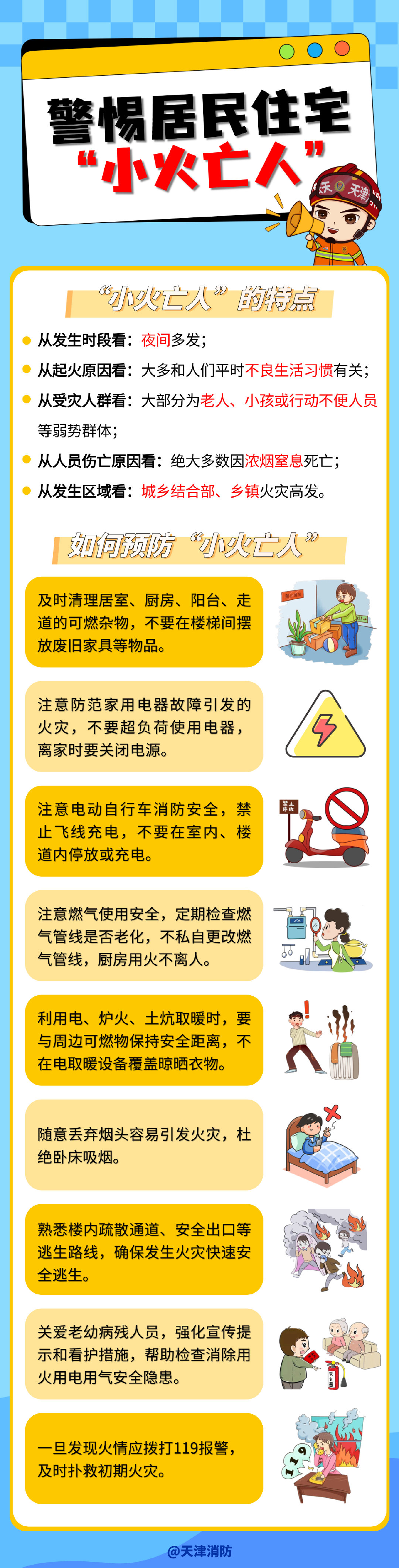 警惕居民住宅小火亡人 ​