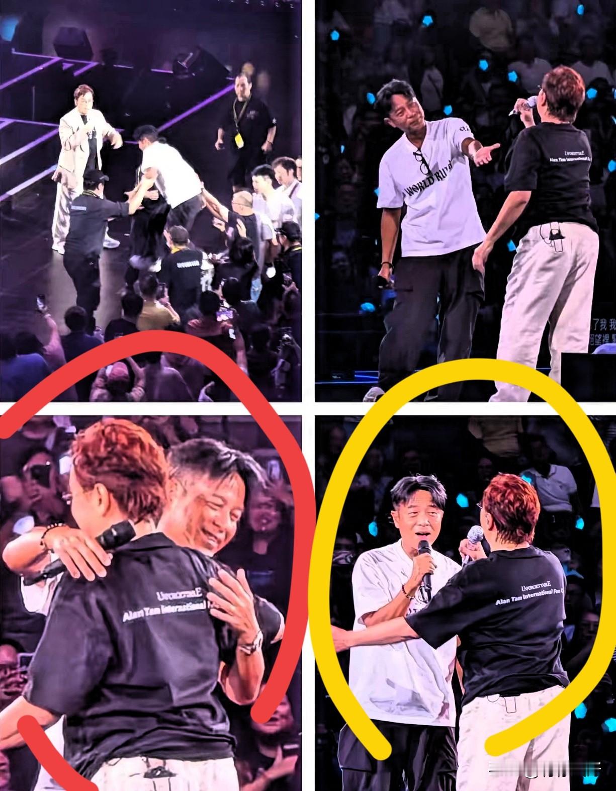 76岁谭咏麟演唱会突发一幕！李克勤被迫翻栏杆上台，全场看傻：这才是真天王！

你能想象吗？一个76岁的歌手开演唱会，不按套路出牌，连嘉宾都不提前通知，直接现场“抓人”上台！

昨晚，谭咏麟香港巡演首场，唱到一半突然喊出李克勤的名字。坐在观众席的李克勤一脸懵，连衣服都没来得及整理，手忙脚乱翻过围栏冲上