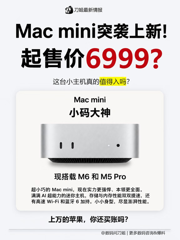 Mac mini突袭上新❗️❗❗6999起售❓
