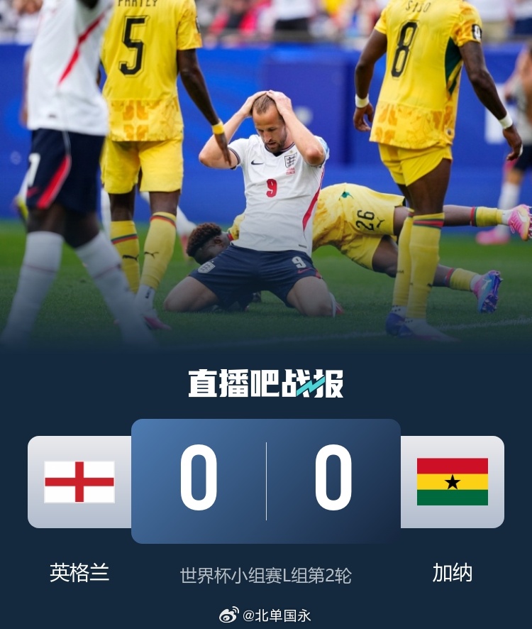 北京单场 爆冷闷平！英格兰0-0加纳 奥赖利中框凯恩错失绝杀英格兰19...