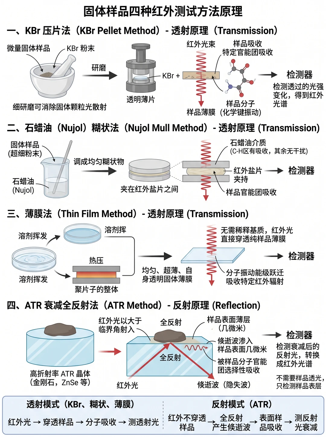 红外光谱制样方法、原理图解