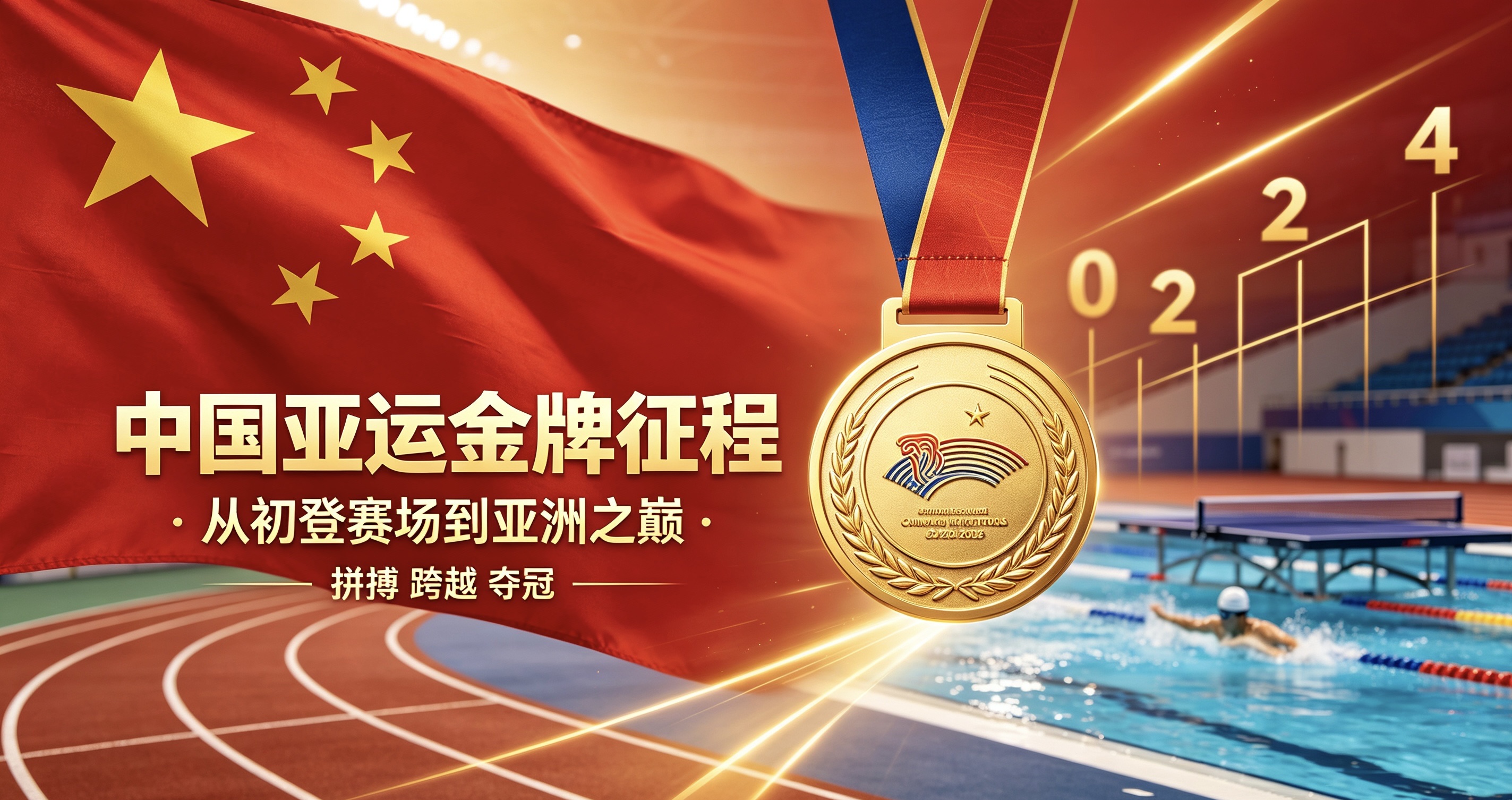 半世纪征程！50年翻天覆地！中国亚运会金牌数变迁，从33金一路冲到201金！
  回望半个世纪亚运征程，中国代表团的金牌数量变化，正是中国竞技体育崛起的缩影。
1974年德黑兰亚运会，中国首次踏上亚运赛场，收获33枚金牌，位列奖牌榜第三名。1982年新德里亚运会，中国队拿下61金，第一次登顶亚运金牌