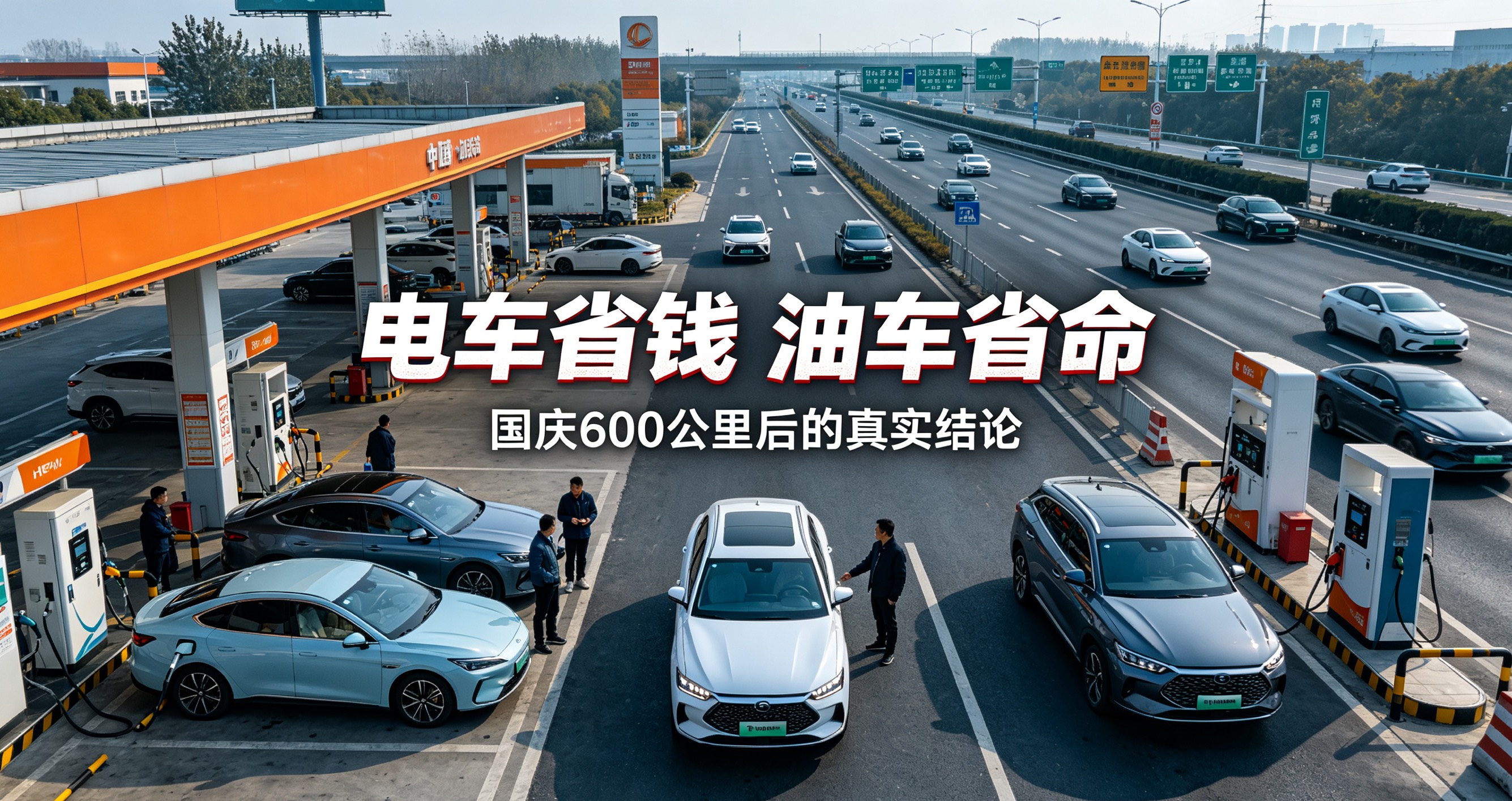 国庆跑了600公里才发现：电车省的是钱，而纯油车或HEV省的是命
每年国庆长假，都是检验家用车真实实力的最佳考场。市区通勤、短途代步，根本看不出一台车的短板，不管是纯电车、燃油车、混动HEV，开起来差别都不大，无非是提速快慢、内饰静谧度的细微区别。

一、这次长途赶路，遇到的现实难题

我这次国庆长