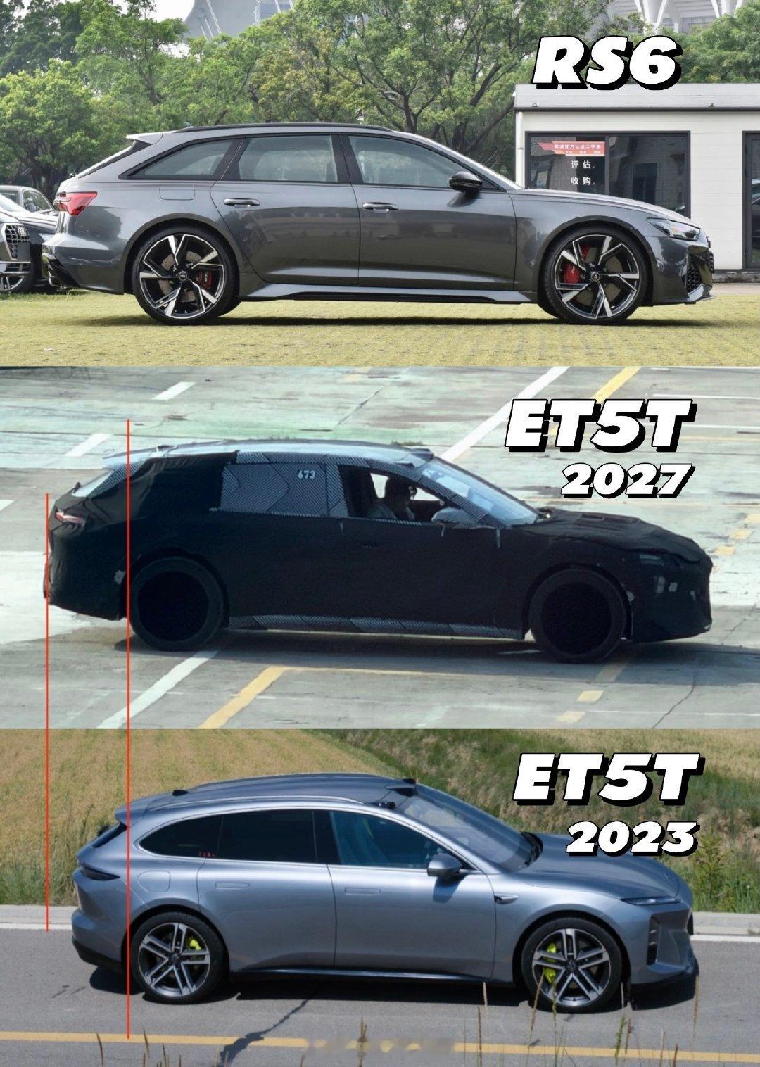 国产电瓦罐天花板2.0[酷]
 
三代平台的ET5T终于有了长尾箱🤩，更接近RS6的比例😜。

车身轮廓已经有了，4.9-5.0米的车长，空间一定有所提升，蔚来的细节更是丝毫不用担心[期待]

#蔚来汽车[超话]##一起加电##蔚来et5t##et5t# ​