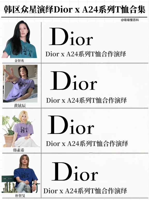 韩区众星演绎Dior x A24系列T恤合集