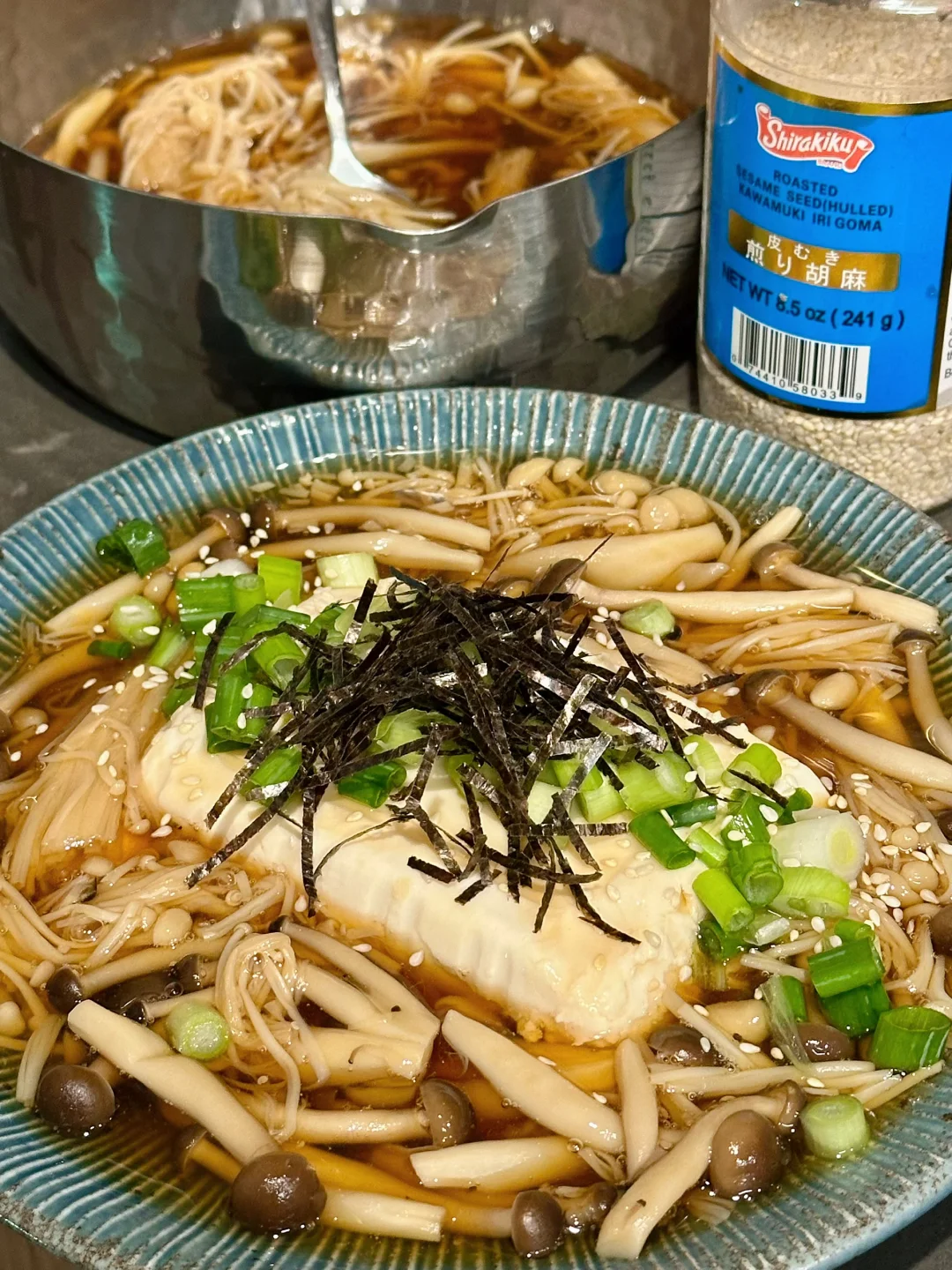 日式高汤烩蘑菇豆腐🍄10分钟搞定暖心料理🍲