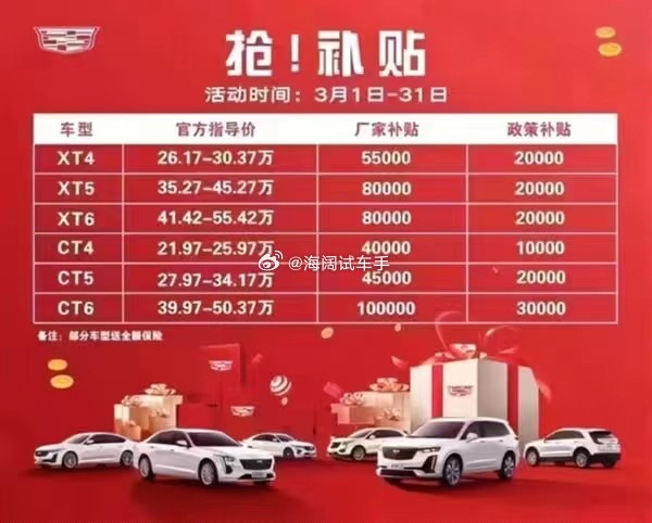 凯迪拉克促销海报~~~这是2023年的事，如今裸车的价格更低了吗？？？