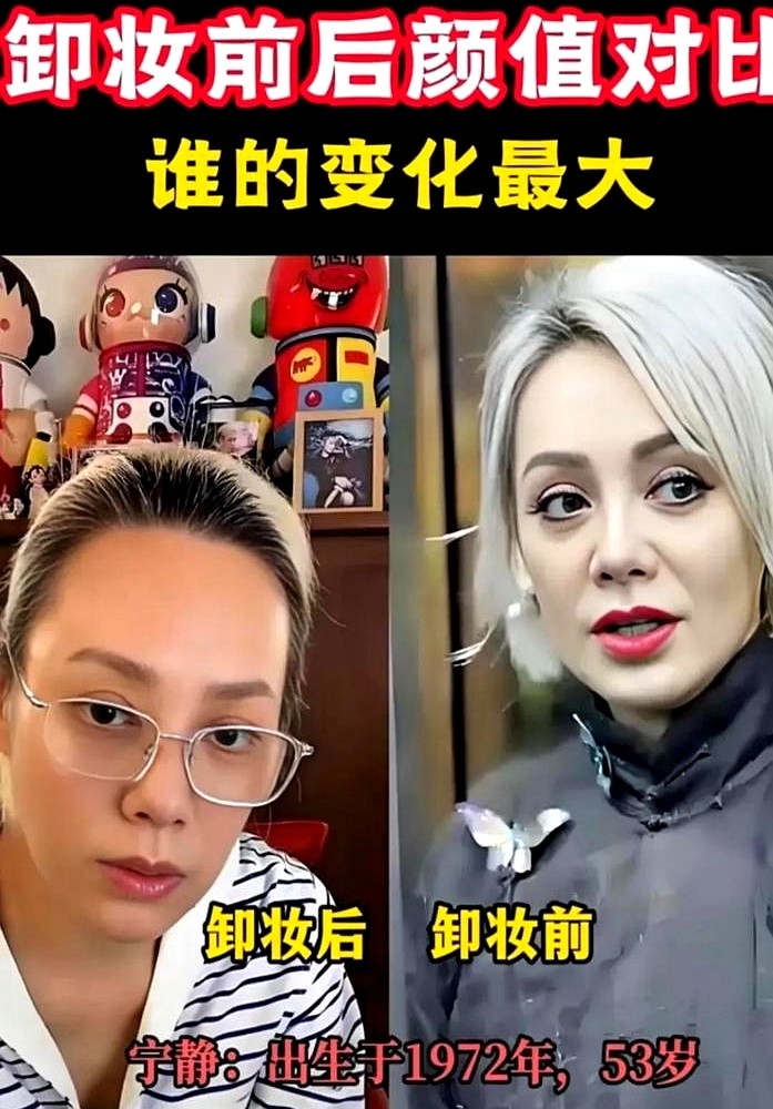 宁静一把抹掉脸上的粉底，指着暗黄的皮肤甩出一句，这世上哪有什么冻龄。

镜头怼到郝蕾脸上，眼角的褶子深得卡粉。她不去打针也不饿肚子，反而指着皱纹说是年轮。马伊琍更绝，扔下烂剧本直言，变老是怕的，但绝不动脸消耗灵魂。

圈里一堆女星还在拼命填硅胶、开十级滤镜死磕少女感，生怕被淘汰。这几个女人倒好，直接
