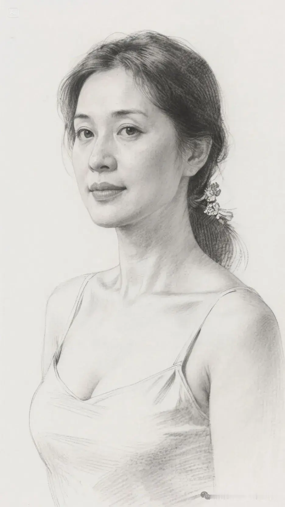 黑白灰顶级吊带人像素描作品欣赏