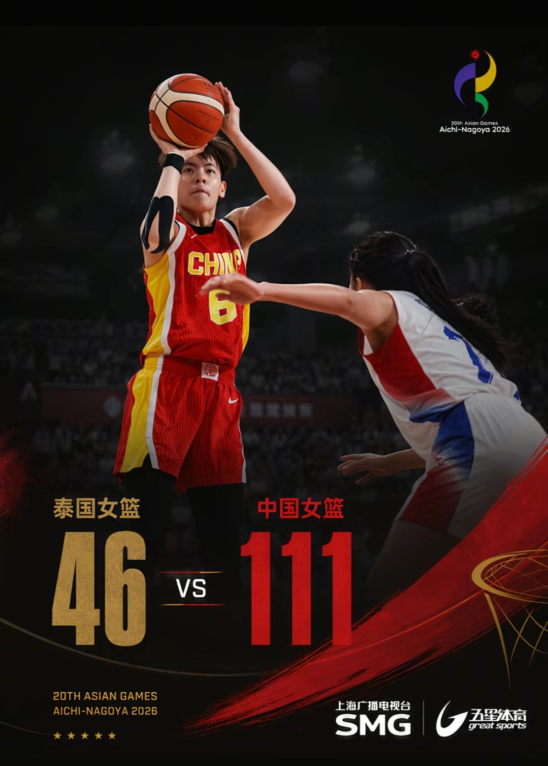 中国女篮战胜泰国女篮