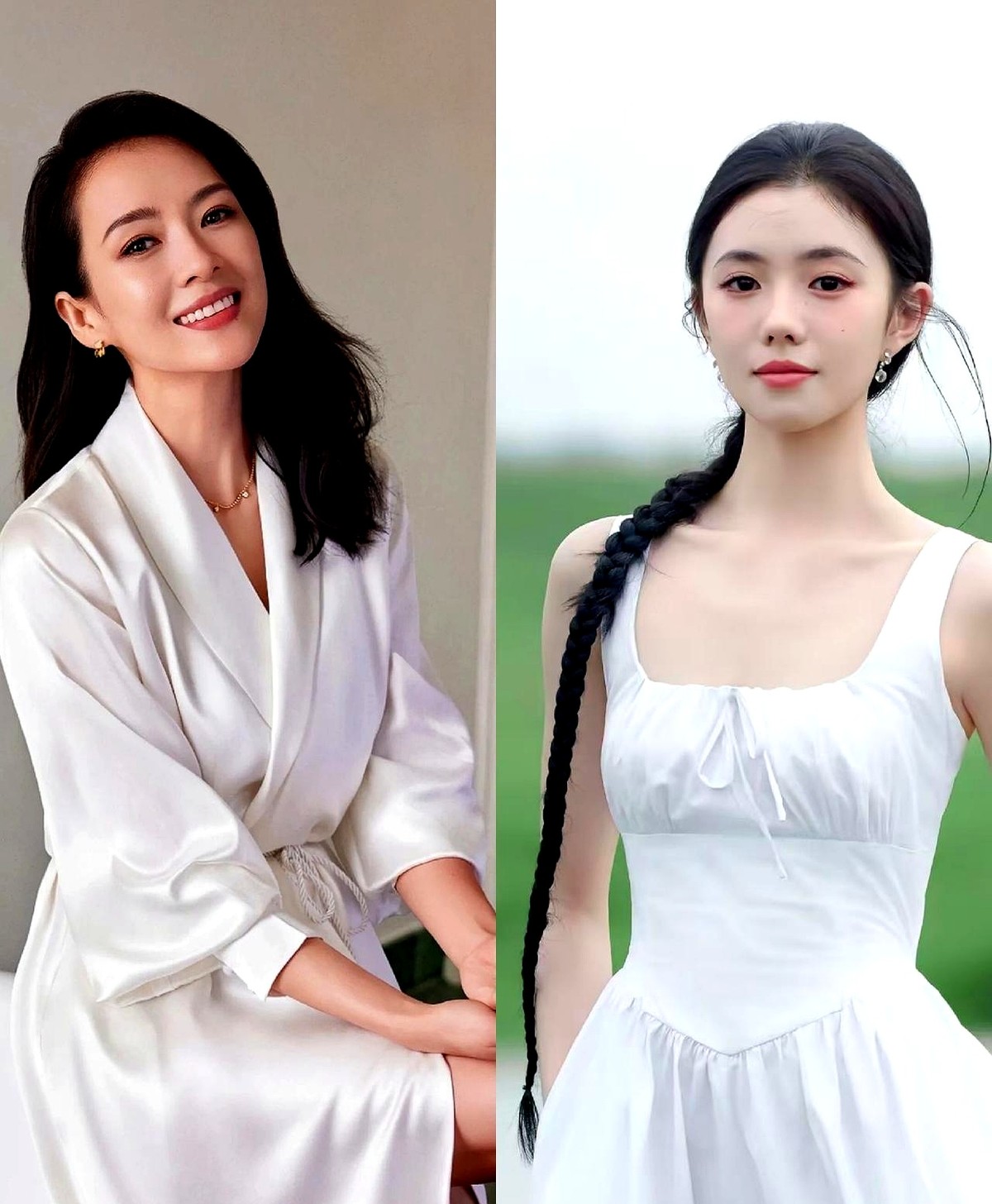 把刘浩存叫成“小章子怡”，这事从一开始就聊歪了。

两张脸搁一块，五官哪有一处像？章子怡的骨相带着股锋利感，刘浩存整张脸偏钝、几乎没攻击性。虎扑老哥为这吵翻天，有人骂眼瞎，有人咬定都是电影脸。其实拿她俩比长相，纯粹是拿苹果比梨甜不甜。

大家真正念叨的，无非是那股扔进大银幕里扛得住特写的适配感。