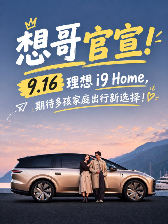 想哥官宣！理想i9 Home，9.16见！