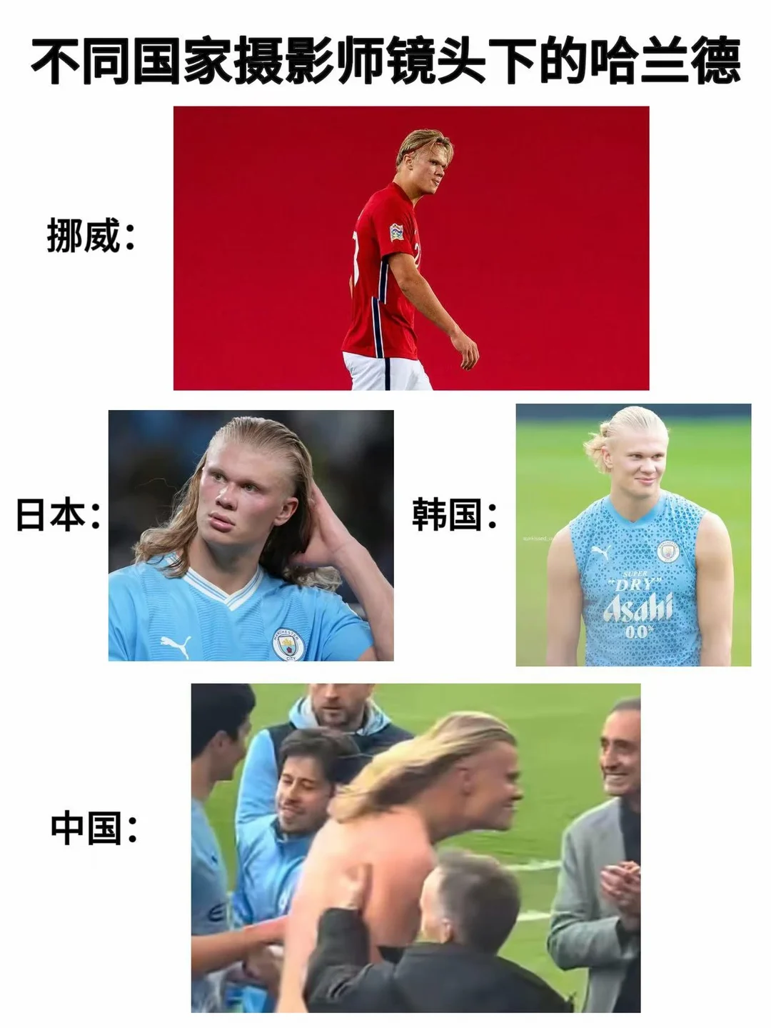 不同摄影师拍哈兰德的区别...